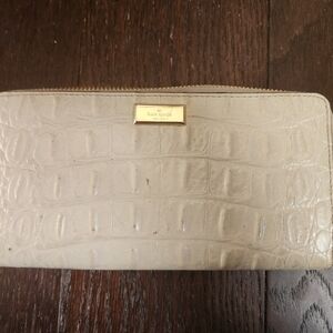 Kate Spade Cream Croc Embossed Wallet